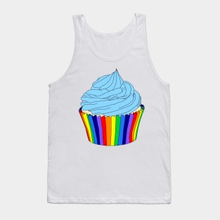 Rainbow Cupcake with Blue Icing Tank Top